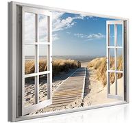 murando - Grand Tableau Paysage 165x110 cm - Impression sur Toile XXL Format Tableau Panoramique Géant Décoration Chambre - Nature Paysage Vue depuis la fenêtre illusion d'optique c-C-0179-ak-a