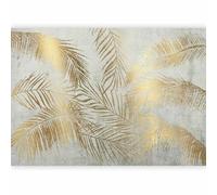 murando - Papier peint panoramique nature 450x315 cm - Revêtement mural décoration chambre salon - Design moderne - Marron jaune vert - Texture tropical béton palmiers plantes nature b-A-0910-a-b