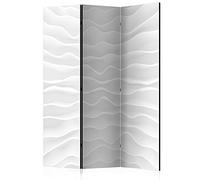 murando - Paravent intérieur unilatéral 135x172 cm - Séparateur de pièce en Bois Naturel avec Toile imprimée d'un côté, pour Chambre à Coucher - Design Minimaliste Blanc texturé a-A-0362-z-b