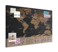 murando Tableau à Épingles, Panneau en Fibres de Bois Carte du Monde 120x80 | Punaises Incluses, Panneau et Tableau sur Toile 2-en-1, Décoration Murale, Idéal pour Notes au Bureau, Idée Cadeau