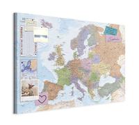 murando Tableau à Épingles, Panneau en Fibres de Bois Carte du Monde 120x80 | Punaises Incluses, Panneau et Tableau sur Toile 2-en-1, Décoration Murale, Idéal pour Notes au Bureau, Idée Cadeau
