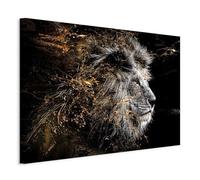 murando - Tableau Acoustique Animal 90x60 cm 1 Partie - Décoration Murale Anti-Bruit Isolation Phonique Chambre Impression sur Toile - Portrait d'un lion en noir et blanc g-C-0351-b-a