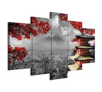murando - Tableau Décoration Murale Chambre, Nature Panorama, 100x50 cm | Clous Inclus, Impression sur Toile, Tableaux, Posters et Arts Décoratifs, Architecture Nuages Arbres Montagnes Japon Paysage