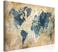 murando Tableau en Liège Mural Décoratif Carte du Monde 90x60 cm | Punaises Incluses, Panneau en Liège et Tableau sur Toile 2-en-1, Décoration Murale, Idéal pour Notes au Bureau, Idée Cadeau