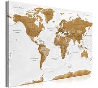 murando Tableau en Liège Mural Décoratif Carte du Monde 90x60 cm | Punaises Incluses, Panneau en Liège et Tableau sur Toile 2-en-1, Décoration Murale, Idéal pour Notes au Bureau, Idée Cadeau