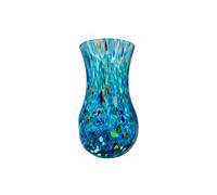 MurArt Lot de 6 verres en verre de Murano de 250 ml Collection Onde en verre soufflé à la main fabriqué artisanalement en Italie (BLEU MARINE, CARAFE)