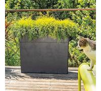 Muret Haut Deroma Like R, 78x29,5 cm H65 cm, Anthracite, 118 Litres, Résistant au Gel et aux UV