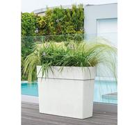 Muret Haut Deroma Like R, 78x29,5 cm H65 cm, Blanc, 118 Litres, Recy t Recyclable, Résistant au Gel et UV