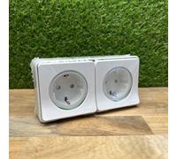 Schneider Electric – Double prise MUR36027 Mureva Styl – 2P+T précâblée saillie IP55 IK08 blanc