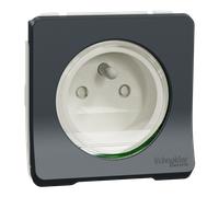 Mureva Styl - Prise de courant 2P+T - composable -IP55-IK08 - connex auto - gris - SCHNEIDER ELECTRIC - MUR36133
