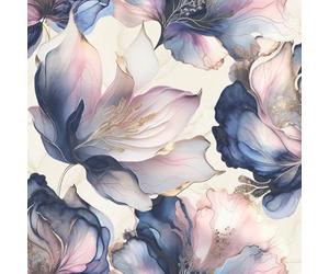 Muriva Elysian 212501 Rouleau de papier peint métallique abstrait avec pétales de fleurs pastel 10 m