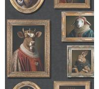 Muriva Imprimés d'animaux originaux Regal Animals dans des cadres photo Papier peint moderne à thème Multi 102575