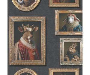 Muriva Imprimés d'animaux originaux Regal Animals dans des cadres photo Papier peint moderne à thème Multi 102575