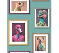 Muriva Papier peint motif animaux fantastiques - Coloré et élégant - Papier peint moderne pour salon, chambre à coucher, couloir - Décoration de luxe