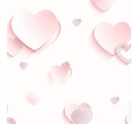 Muriva Papier teint Cœurs à paillettes J92603 - pour enfants, filles, effet ombré 3D