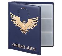 MUROAD Album Billets de Banque, Album pour 90 Billets,Porte-Billets pour collectionneurs, Album de Collection de devises mondiales de Billets de Banque en PU Premium, YBZBC-002, Bleu, 32x26,5 x 5 cm