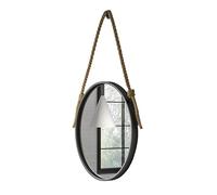 Muroir Mural de Forme Ronde avec Corde Suspendue, Salle de Bain Miroir décoratif pour Salle de Bain, Salon, Couloir Visitez Le Magasin Supernic Black,40cm