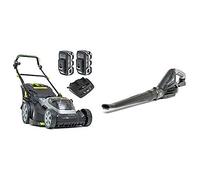 Murray 2x18V (36V) Tondeuse à gazon Lithium-Ion 44 cm de largeur de coupe IQ18WM44, garantie 5 ans + Souffleur 18V Lithium-Ion Machine seule IQ18LB, Vitesse d'air 225 KM/h