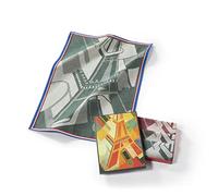 Musearta TT-RD-E7-10-V424204 Lot de 3 torchons de Vaisselle Unisexes en Coton Motif Tour Eiffel de L'Artiste Robert Delaunay 50 x 70 cm