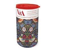 Museums & Galleries Gobelet de voyage isotherme - William Morris Strawberry Thief - Design V & A - Tasse double paroi en acier inoxydable 350 ml - Tasse réutilisable