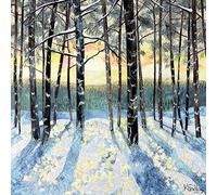 Museums & Galleries Lot de 8 cartes de Noël caritatives - Lever de soleil d'hiver à travers les arbres - Respectueux de l'environnement et recyclable