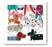 Museums & Galleries Lot de 8 cartes de Noël - Motif pattes enneigées et chiens marchant dans la neige - Écologiques et recyclables