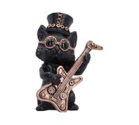 Music Meowstro Figurine de Chat Steampunk Collection - Décoration Musicale Chat en résine (Guitare)