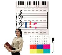Music Note Dry Erase Board, Magnetic Frameless Two Sided Staff Reading Blackboard | 25x25cm Piano Teacher Teaching Aid Board For Music Lesson Classroom Gift