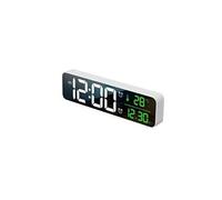 Musique 3d double réveil avec thermomètre et affichage à led hd de température,blanc