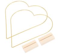 MUSISALY 2 Ensembles de Cadres de Couronne de Cœur en Fer avec Support en Bois, Décoration Mariage Champêtre Facile à Utiliser et Sûre pour Table