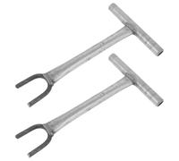MUSISALY 2 Pièces Clé à Robinet de Plomberie en Fer, Pince en U 27cm | Usage Maison et Entretien Immobilier, Prise Précise Ergonomique, Argenté, pour Femmes et Seniors