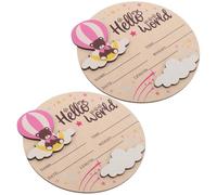 MUSISALY 2 Pièces Panneau Bois Rond Garçon Fille Personnalisé pour Annonce Naissance Garde-souvenir Signalétique Neutre pour Shower et Décoration Chambre Garçon Fille