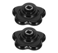 MUSISALY 2 Pièces Volant de Vanne Industrielle Noir en Bakélite, Poignée Résistante à L'usure avec Trou Carré 8x8mm, Opération Fluide pour Robinet Extérieur