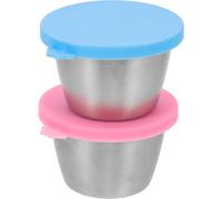 MUSISALY 2pièces Boîtes à Sauce Inoxydable avec Couvercles pour Condiments Salade Fruits Léger et Pratique pour Maison Pique- Barbecue et Camping Couleur Aléatoire