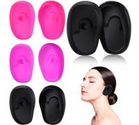 MUSISALY 4 Paires Cache-oreilles pour Teinture Capillaire Protège-oreilles Spéciaux Coiffure en Silicone, Étanches, Résistants la Chaleur, Flexibles et Réglables, Réutilisables, Oreilles,