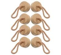 MUSISALY 8pcs Bouchons en Bois avec Corde pour Bouteilles en Verre Étanches, Accessoires pour Bouteilles d'eau Beige, pour Activités en Plein Air et Usage Quotidien