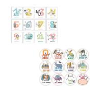 MUSISALY Autocollants Mensuels pour Bébé en Papier 24pcs, Accessoire Photo Souvenir Naissance Fille, Suivi de Croissance, Décor Unique pour Maternité