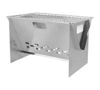 MUSISALY Barbecue Pliable en Acier Inoxydable Argenté, Facile à Installer, Mini Barbecue Portable pour Camping et Extérieur, Compact et Pratique