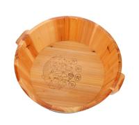 MUSISALY Bassin en Bois Massif pour Bain Spa Pieds à Domicile, Seau Profond Marron avec Design Ergonomique pour Sauna et Usage Quotidien