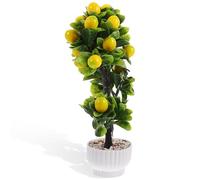 MUSISALY Citronnier Matériaux PP et PVC Style Naturel Artificiel en Pot Réaliste pour Décoration Intérieure pour Bureau et Salon
