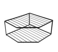 MUSISALY Étagère d'angle Support Stable à Double Couche Noir Rangement Pratique et Moderne Cuisine et pour Casseroles et Assiettes