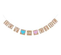 MUSISALY Guirlande Fanions et Rubans en Papier Kraft Décoration Réutilisable Facile à Suspendre pour Fête D'anniversaire Bébé pour Révélations de Genre Garçon ou Fille