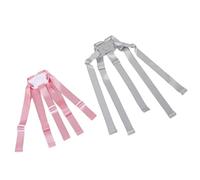MUSISALY Lot de 2 Sangles de Rechange pour Chaise Haute et Poussette Harnais de Sécurité à 5 Points Réglable Ceinture de Sécurité pour Siège Garçon et Filles Couleurs Gris et Rose