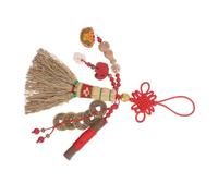 MUSISALY Mini Balai Suspendu Feng Shui pour Berceau Bébé, Amulette Amulette Nœud Chinois Rouge, Nettoyage Doux Sécurisé, Décoration Compacte pour Chambre -Né