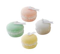 MUSISALY Mini Bougie Parfumée Macaron, Lot de 4 Bougies Décoratives en Cire de Soja et Paraffine, Parfum Riche, pour Table Maison et Mariage Couleur Aléatoire