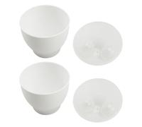 MUSISALY Mini Cuiseur à Œufs pour Micro-ondes 2pcs en Plastique Blanc, Coquetiers la Vapeur Faciles à Ranger pour Petit Déjeuner Nutritif à Domicile