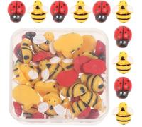 MUSISALY Mini Figurine Abeille en Résine, Décoration Artisanale Créative | Ornement DIY pour Guirlande, Léger et Décoratif, Forme Abeille et Petite , Lot D’accessoires