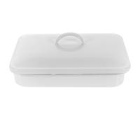 MUSISALY Plaque de Cuisson en Émail Blanc 30x20 Cm 4 Points D'appui, Facile à Nettoyer et Résistante la Rouille pour Pâtisseries et Desserts de L'après-midi