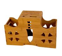 MUSISALY Support pour Ustensiles Cuisine en Bambou Marron, Porte-ciseaux et Porte-coupe-tout Robuste, Rangement Multifonction Simple et Pratique Cuisine