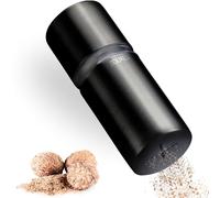 Muskatnuss Mühle mit Vorratsbehälter für feines Muskatpulver - Schwarz | Mécanisme tranchant en acier pour noix de muscade entières, manuel et compact pour cuisine et table
